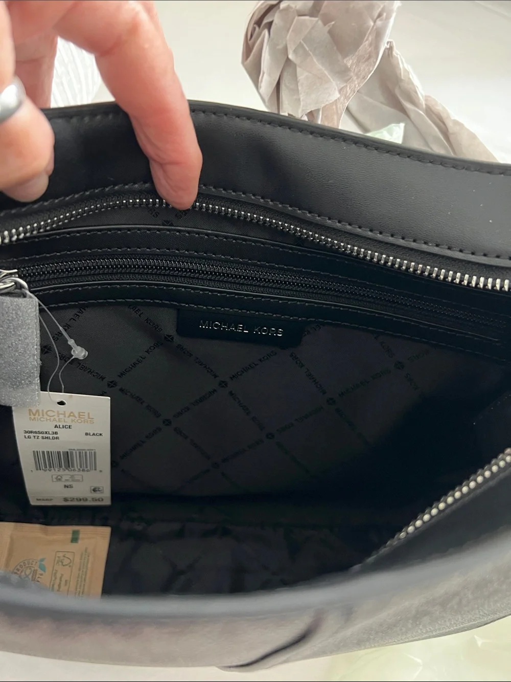 Michael Kors Black MK Logo Hobo Shoulder Bag